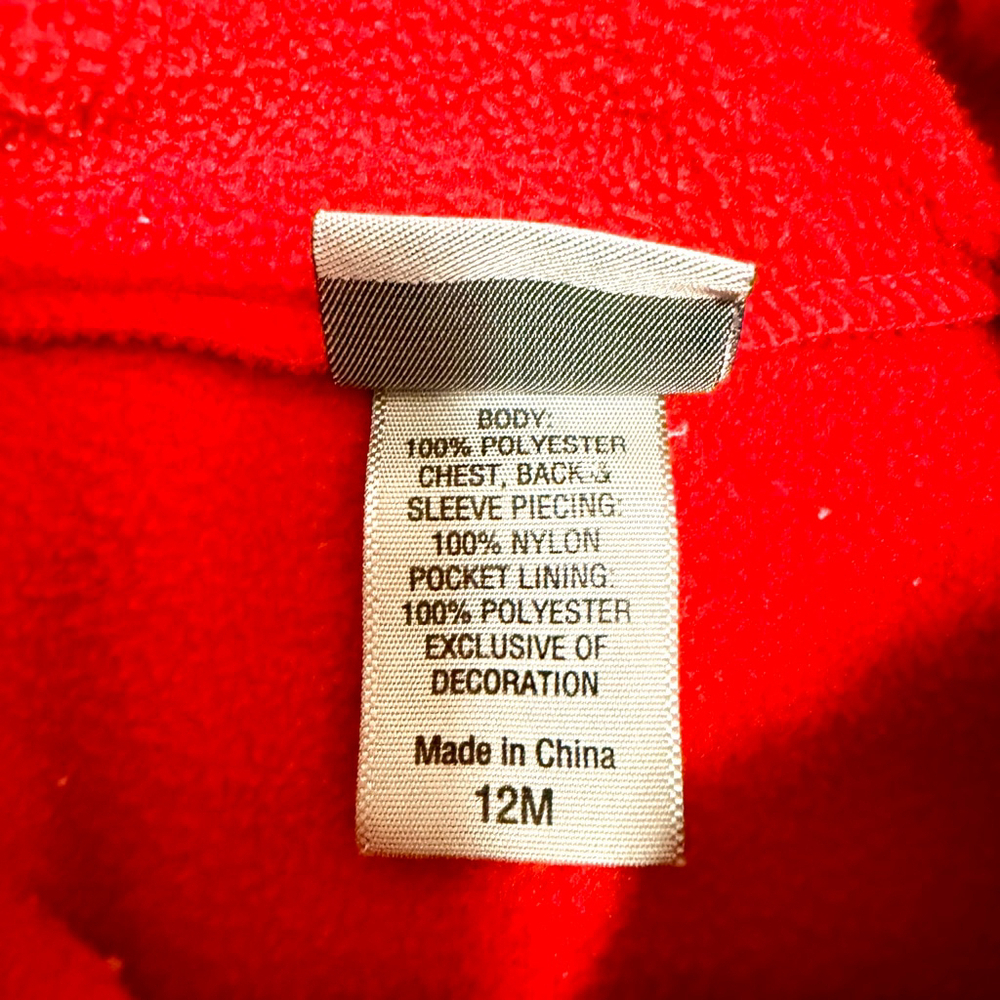 Champion C9 Baby Boys' Red & Gray Fleece Full-Zip Jacket - Size 12M - Picture 6 of 10